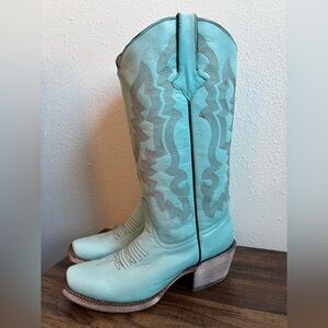 Turquoise Western Heeled Boots - Women